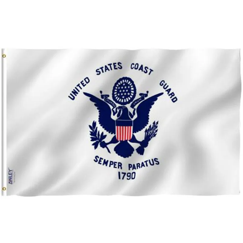 

Fly Breeze 3x5 Foot US Coast Guard Flag - United States Military Flags Polyester with Brass Grommets 3 X 5 Ft