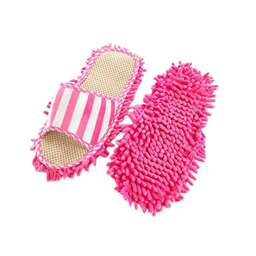 Тапочки для очистки от пыли коралловые бархатные Тапочки льняные тапочки-Швабра для уборки пола в ванной комнате