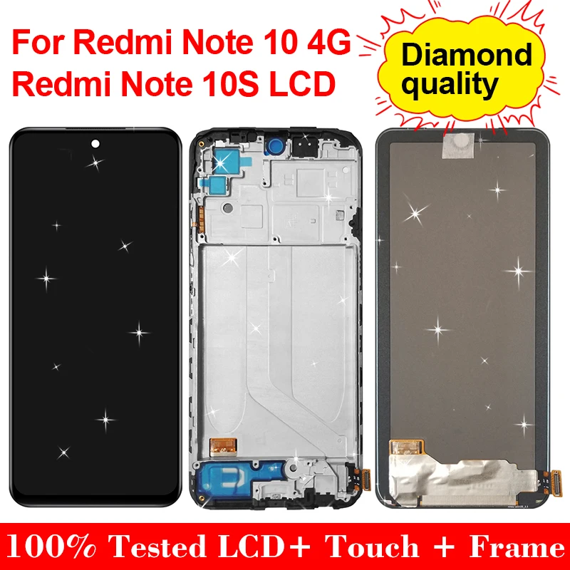 ЖК-дисплей Super AMOLED для Xiaomi Redmi Note 10 4G M2101K7AI M2101K7AG сенсорная панель дигитайзер экрана