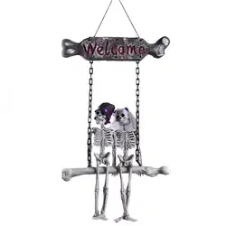 Хэллоуин Horor подвесной призрак Жених и невеста череп дом Дверной Кулон Хэллоуин вечерние Добро пожаловать бренд дом с привидениями скелет