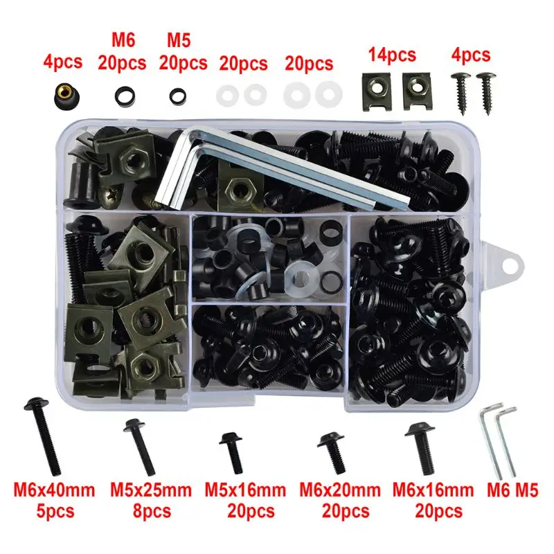 Motorcycle accessories stainless steel screw auto fasteners auto accessories motorcycle screws motorcycle fasteners stainless steel bolt carbon steel bolts 177PCS Fairing Bolts Kit CNC Screws Nut For Honda CBR600RR CBR900RR CBR929RR CBR1000RR CBR 600RR 900RR 929RR 1000RR 600