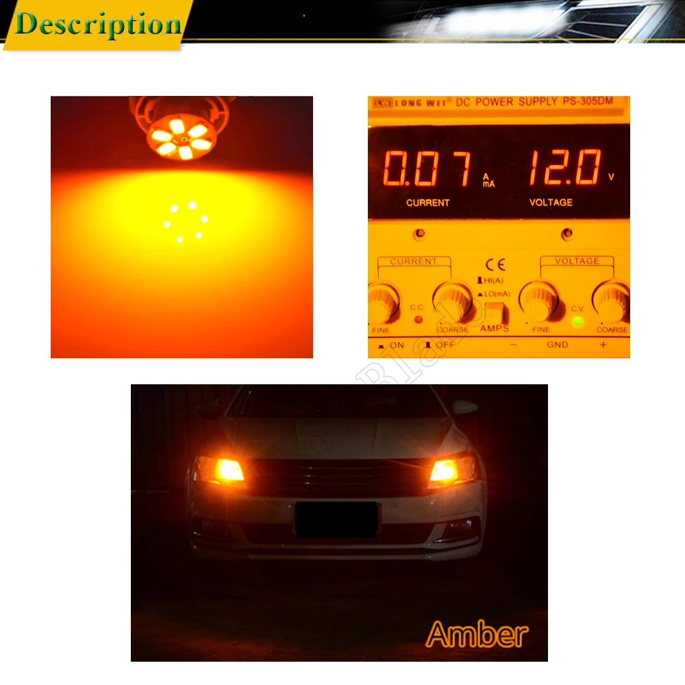 10Pcs 1156 BA15S BAU15S LED ڵ   õ  ȣڻ  P21W PY21W 7507 ڵ ǥñ DRL   12V