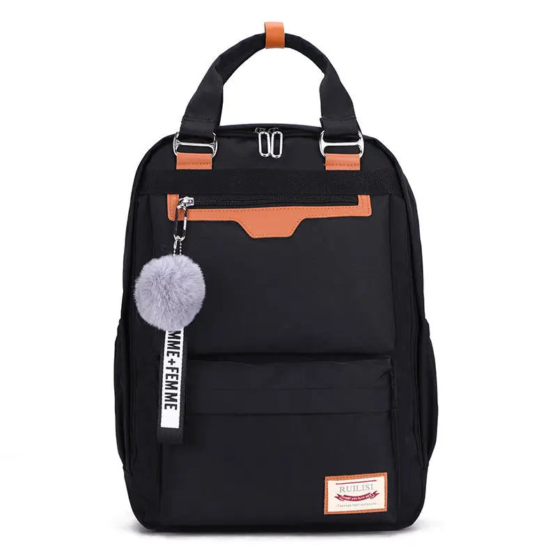 Модный холщовый женский рюкзак, сумки на плечо, водонепроницаемые, большая вместительность, школьные сумки для колледжа, девушек, Женский Повседневный Рюкзак Для Путешествий - Цвет: black