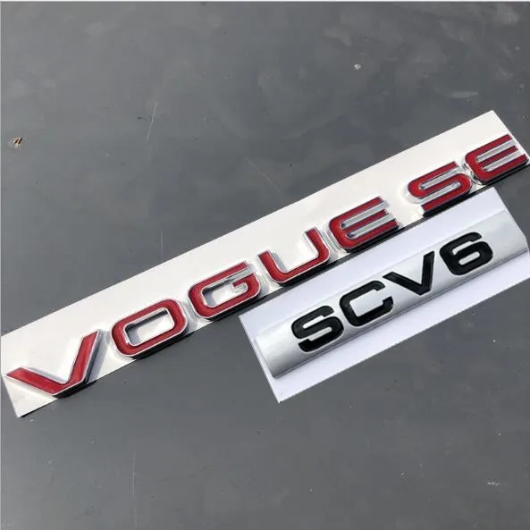 L SDV8 SCV6 Эмблема письмо бар для Range Rover VOGUE VOGUESE Расширенный Executive Edition автомобиля боковой край эмблема на багажник Стайлинг наклейка - Название цвета: SCV6 red VOGUESE