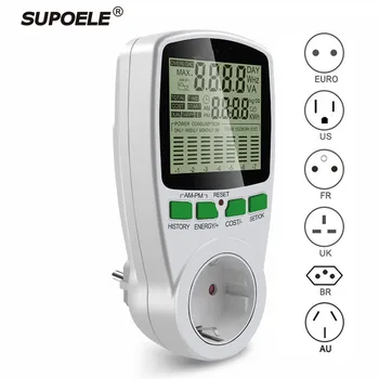 

EU US UK AU Plug In Digital Watt Meter LCD Power Meter Electricity Kwh Power Meter Measuring Outlet Power Analyzer Energy Meter