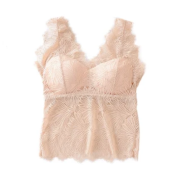 

1PC Floral Cami Sexy Lace Cami Bralette Padded Tank Tops Bras Crochet Flower Bras Vest Bustier Crop Tops Women