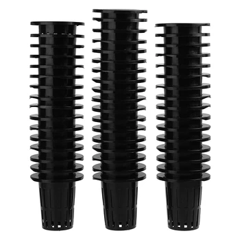

50 Pcs Garden Plastic Slotted Mesh Net Cups Pots,Round Net Cups Pots for Hydroponics/Aquaponics/Orchids 70MM