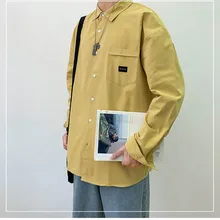 Брендовые повседневные рубашки для мужчин, новинка, осенняя Весенняя рубашка с длинным рукавом, Мужская модная хлопковая Однотонная рубашка 5 цветов, Мужская Уличная рубашка Y