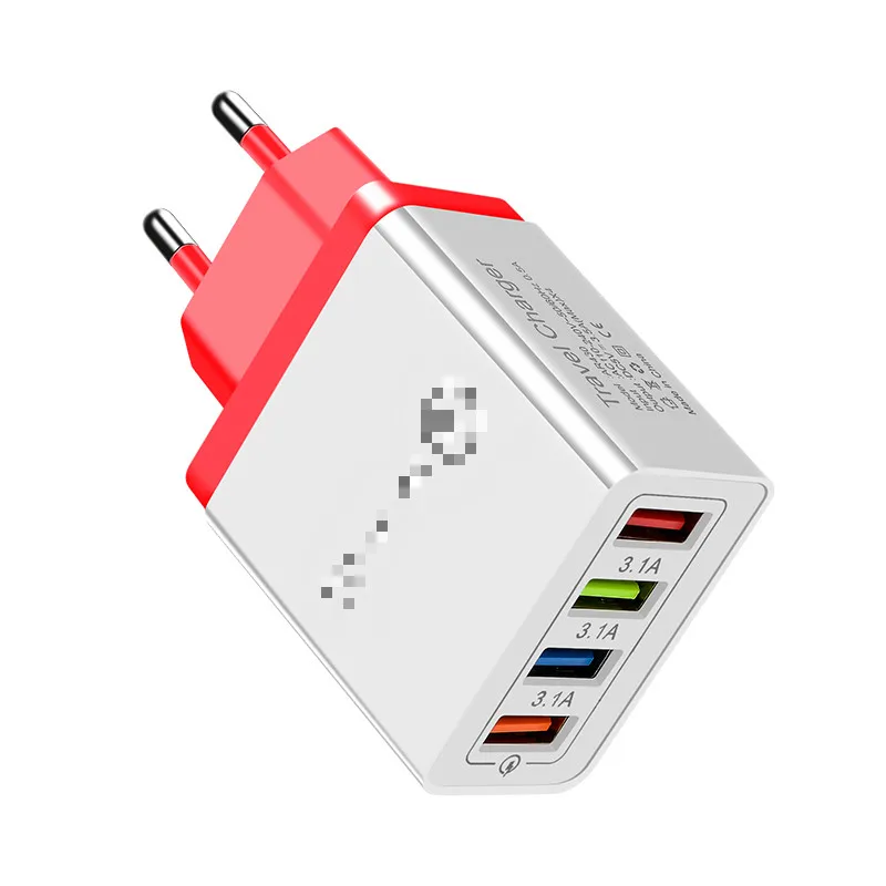 4-Ports Red CinkeyPro зарядное устройство с 4 портами USB для Samsung/iPhone/Huawei стены мобильного телефона 5 V/3.5A Универсальный адаптер быстрой зарядки - Тип штекера: 4-Ports Red