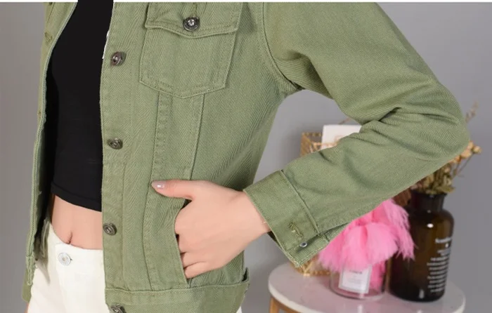 Модная Джинсовая куртка Женская Весенняя 2XL XL Осенняя ручная кисть с длинным рукавом стрейч короткая джинсовая куртка Белый Розовый Пальто