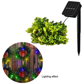 

24 LED Wreaths Light String Fence Solar Powered Outdoor Garden Decor Colorful Garland Led Christmas Wall Hanging Home Fairy