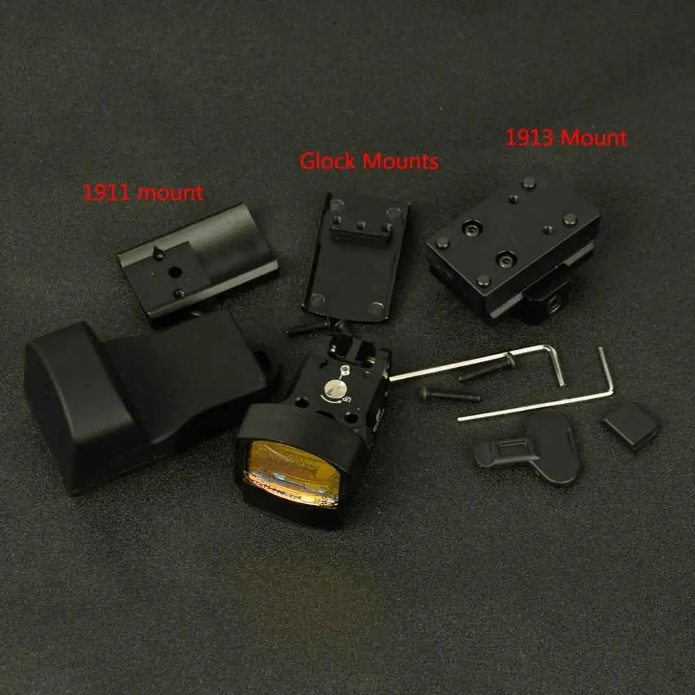 Черный Тактический LP DP Pro страйкбол 1911 1913 крепление прицел рефлекторный красный точечный прицел Прицелы для охотничьего прицела аксессуары - Цвет: Черный