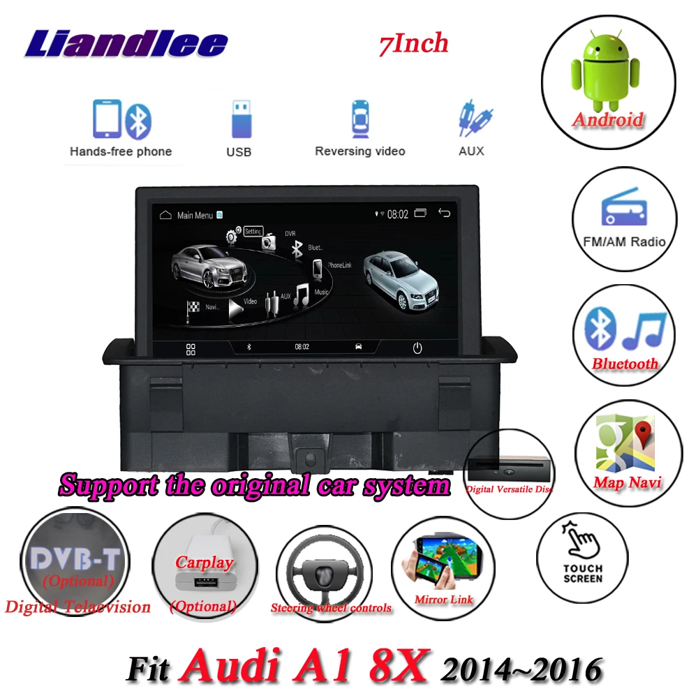 

Car Android Multimedia System For Audi A1 8X 2014 2015 2016 Radio GPS Navigation Player Carplay Androidauto Head Unit HD Screen
