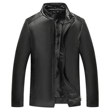 

Genuine Leather Jacket Men Real Sheepskin Leather Coats Spring Autumn Motocycle Plus Size Bomber Homme L-C-2 MF607