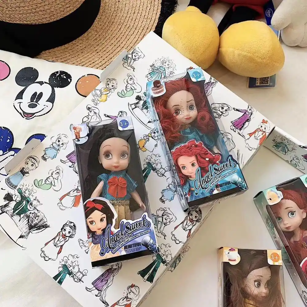 6ピース セットディズニープリンセス人形白雪姫マーメイドロング髪王女ベルアクションフィギュアおもちゃ人形子供のための誕生日 Null Aliexpress