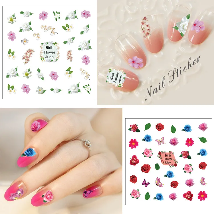 Joyme цветные ультратонкие наклейки для ногтей 2D месяц наклейки для ногтей DIY Украшение для ногтей