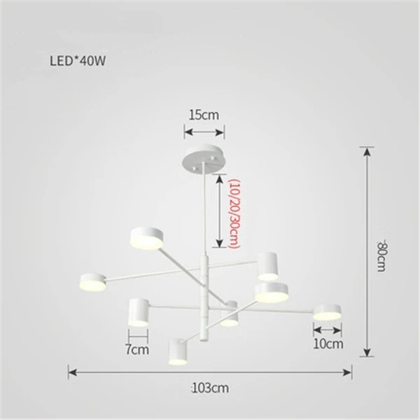 8 lights B Small Скандинавская Роскошная вращающаяся Люстра для гостиной, современное искусство, промышленная столовая, спальня, светодиодная люстра, домашний декор, светильник - Цвет абажура: 8 lights B Small