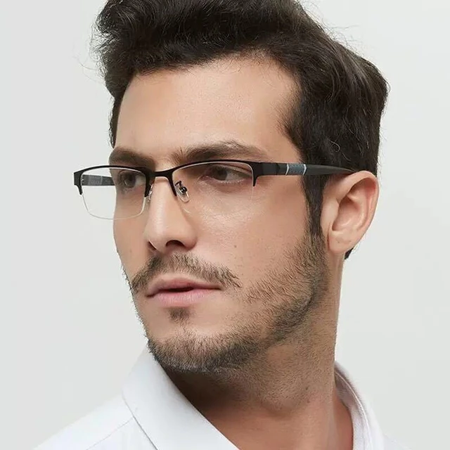 Gafas antiluz azul para hombre, lentes de media montura, Retro, para  miopía, a la moda, para ordenador, novedad de 2023 - AliExpress