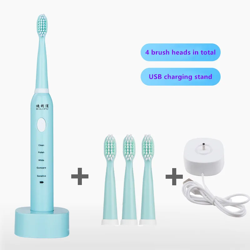 Electric Toothbrush Sonic Wave Rechargeable Top Quality Toothbrush Head Replaceable Whitening Tooth brush10 Brush Head Electric Toothbrush Sonic Wave Rechargeable Top Quality Toothbrush Head Replaceable Whitening Tooth brush10 Brush Head