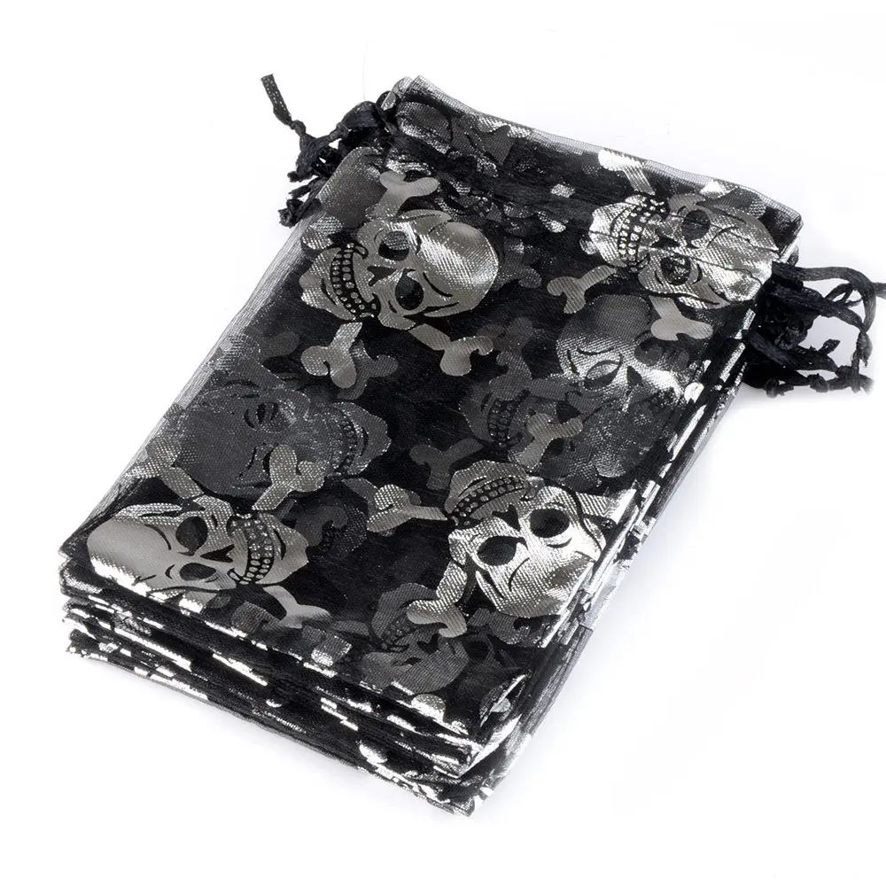 25 teile/los Halloween Organza Geschenkt üte Spinnennetz Mehr farben druck Kordel zug Jute Sac kleinen Party Verpackung Geschenk Süßigkeiten Tasche – Detail 10