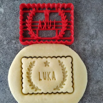 

Custom Your Name Cookie Cutter with wreath,make different name Cake Baking Molds Tools,Cute biscuit cutters