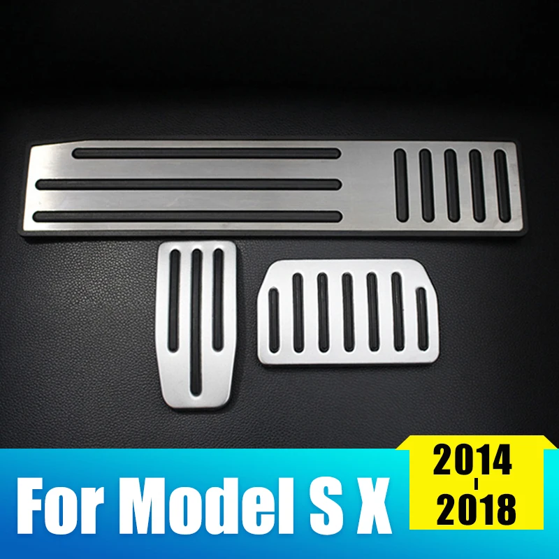 

Aluminum alloy Accelerator Gas Pedal Brake Pedal Footrest Pedals Covers for Tesla Model S Model X 2014 2015 2016 2017 2018