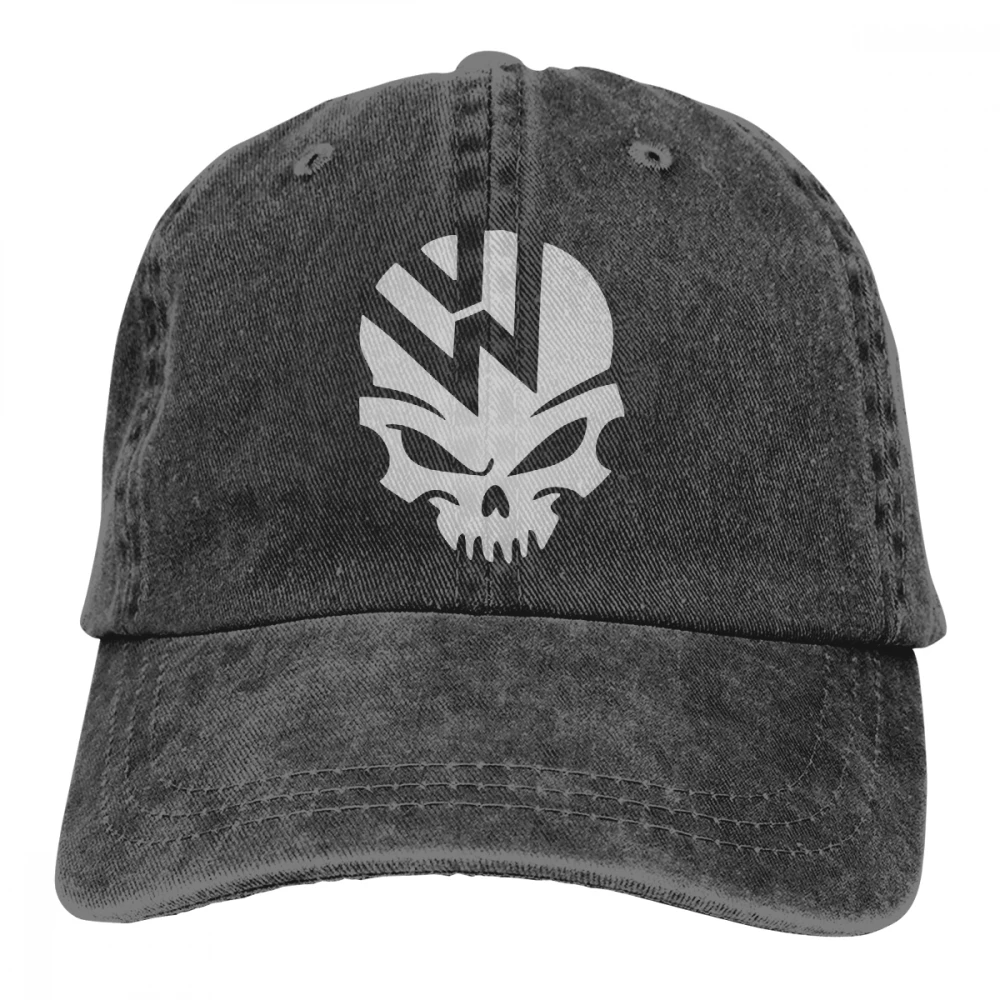 VW Skull Casquette черные унисекс Мужские Женские джинсовые бейсболка с ремешком кепки регулируемые Гольф папа шляпа