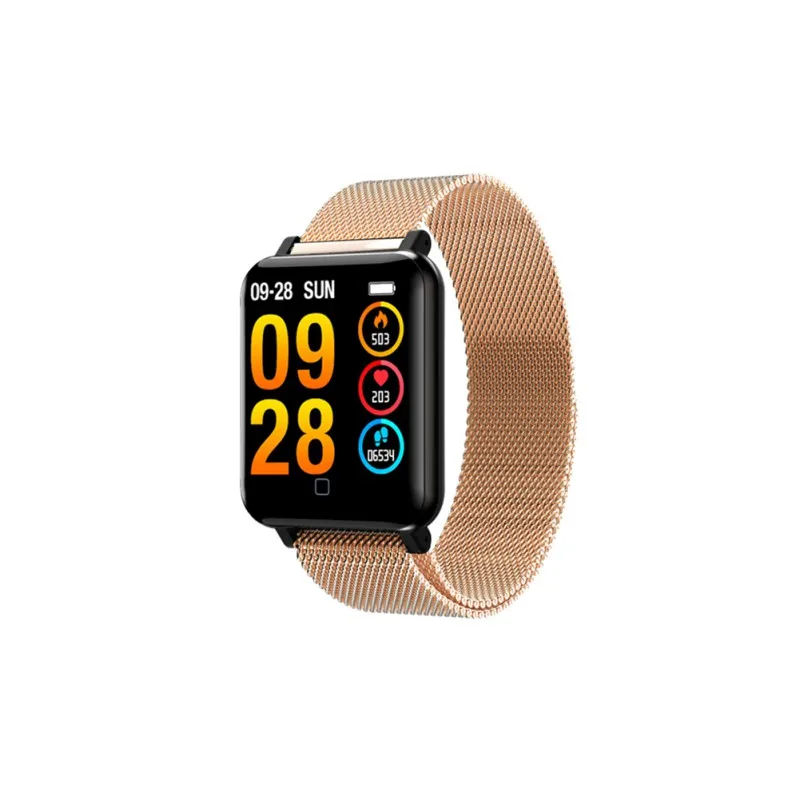 Multifunction Heart Rate Blood Pressure IP68 Anti-watercolor Screen Smart Wristband Multi-function Steel Belt Smart Wristband - Цвет: J