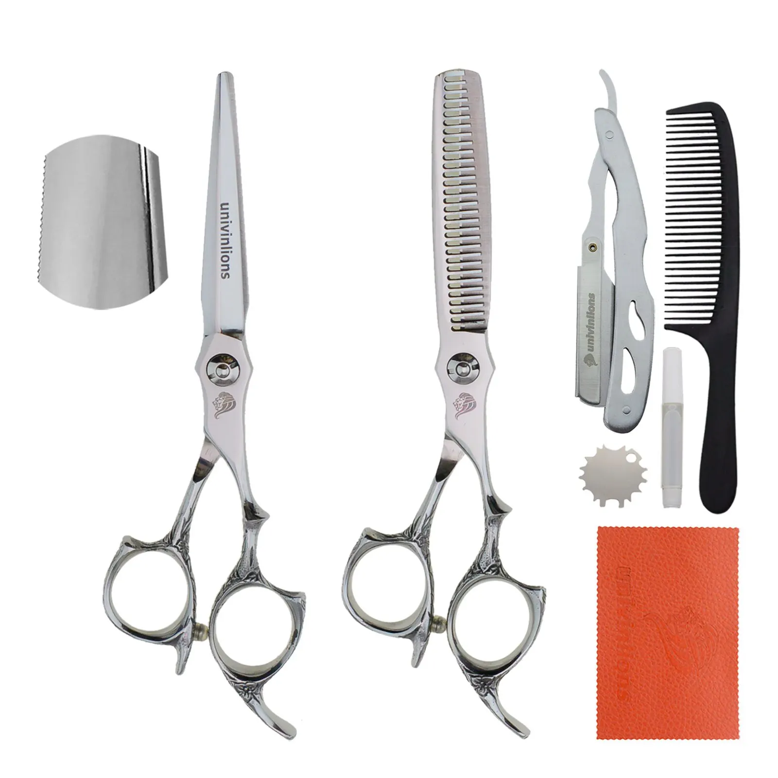 

Univinlions 6" Hair Cutting Shears Barber Accessories Hair Razor Comb Professional Hairdressing Scissors Kit Salon Hair Clippers