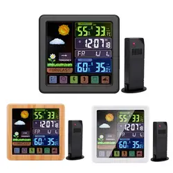 Station météo sans fil avec écran tactile + prévision extérieure, capteur, thermomètre rétroéclairé, hygromètre 