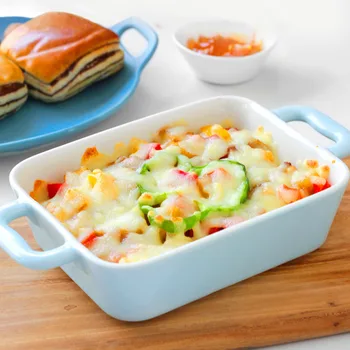 

1pcs Ceramic Baking Dish Pizza Dish Round Dish Plate Dish Creative Oven Ceramic Western Kitchen Tableware Microwave Safe Plate