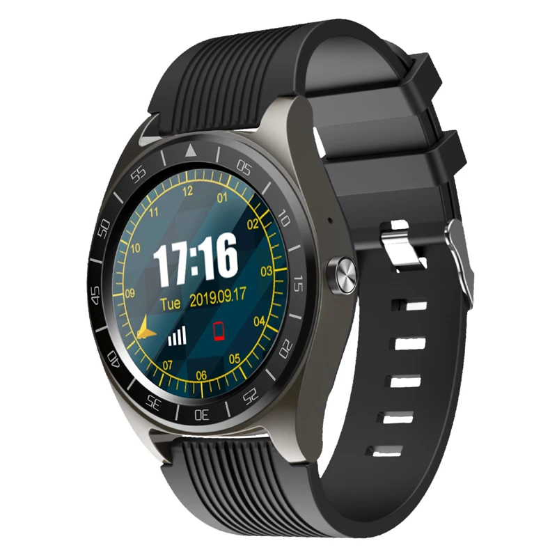 V5 Бизнес Спортивные Смарт-часы 1,54 дюймов Full Touch HD цветной экран часы трекер сна мониторинг сердечного ритма мужские часы Android - Цвет: Черный