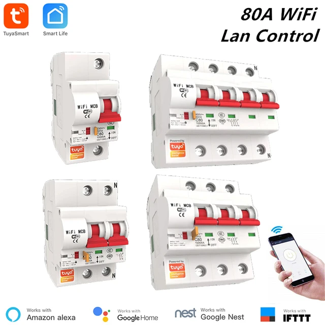 1p Wifi Smart Circuit Breaker Automatic Switch  Circuit Breaker Smart  Google - Tuya - Aliexpress