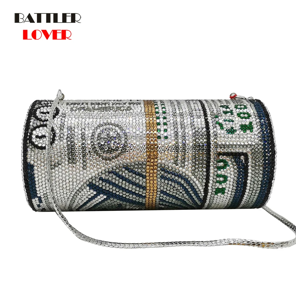New Crystal Money USD Bags Diamond Evening Bags Party Purse Clutch Bags Wedding Dinner Purses and Handbags Dollar Design Luxury