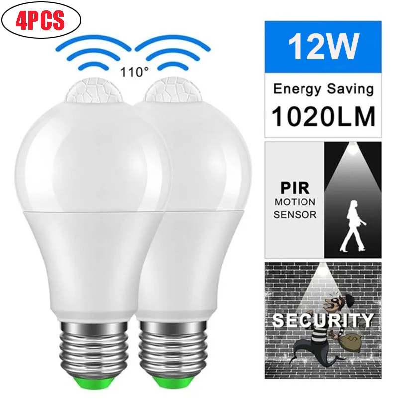 

LED PIR Sensor Bulb E27 12W Motion Detector LED Bulb lamp Stair Hallway Pathway Corridor Night lighting Dusk to Dawn Light