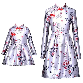 

Mother Daughter Dresses Mommy Girl Flower Matching Twinning Party Dress Family Look Outfits Girl Mom Clothes J509