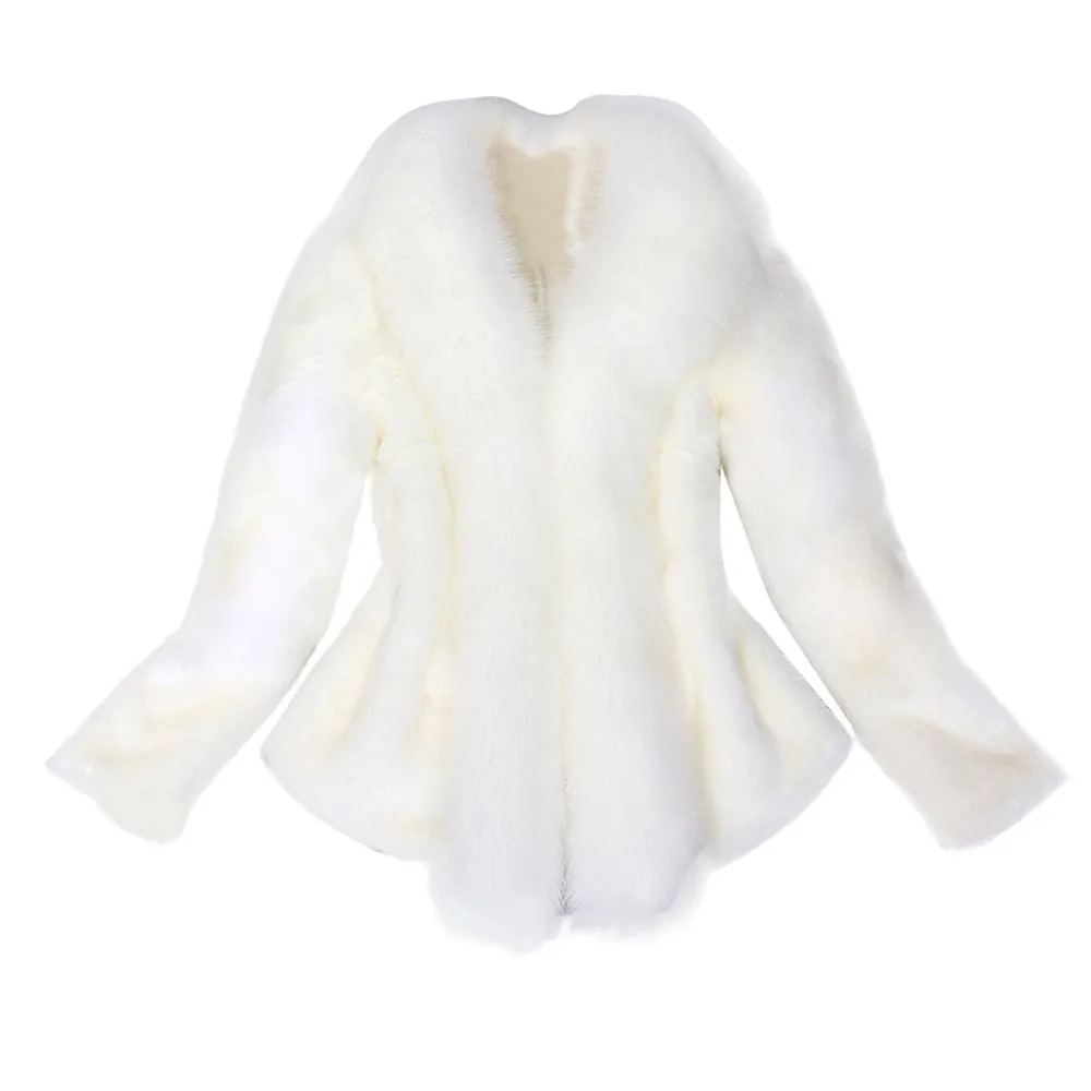 Новые Модные Элегантные зимние женские шубы из искусственного меха Толстая теплая верхняя одежда искусственная Меховая куртка повседневная однотонная Chaquetas Mujer