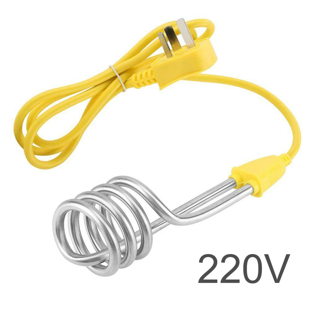 

New 1600W 220V Portable Stainless Steel Immersion Water Heater Heating Element Mini Boiler Travel Use Heating