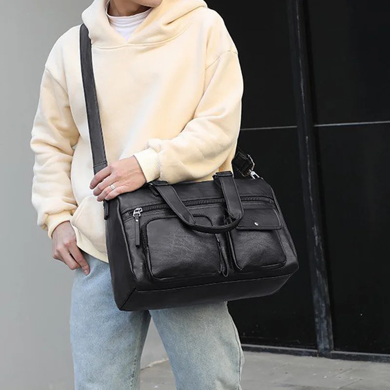 

edition business men's handbags manufacturers selling simple pure color single shoulder bag cross square men's handbags