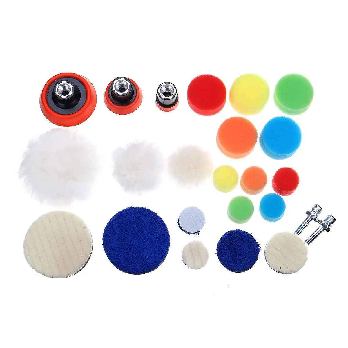 

24Pcs/Set Car Polishing Pad 1/2/3 inch Sponge Buffing Waxing Boat Car Polish Buffer Drill Wheel polisher Removes Scratches