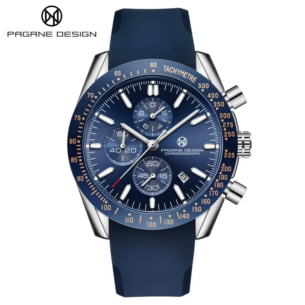 パガーニデザイン (pagrne) 新メンズクォーツ腕時計ラバーベルトメンズ