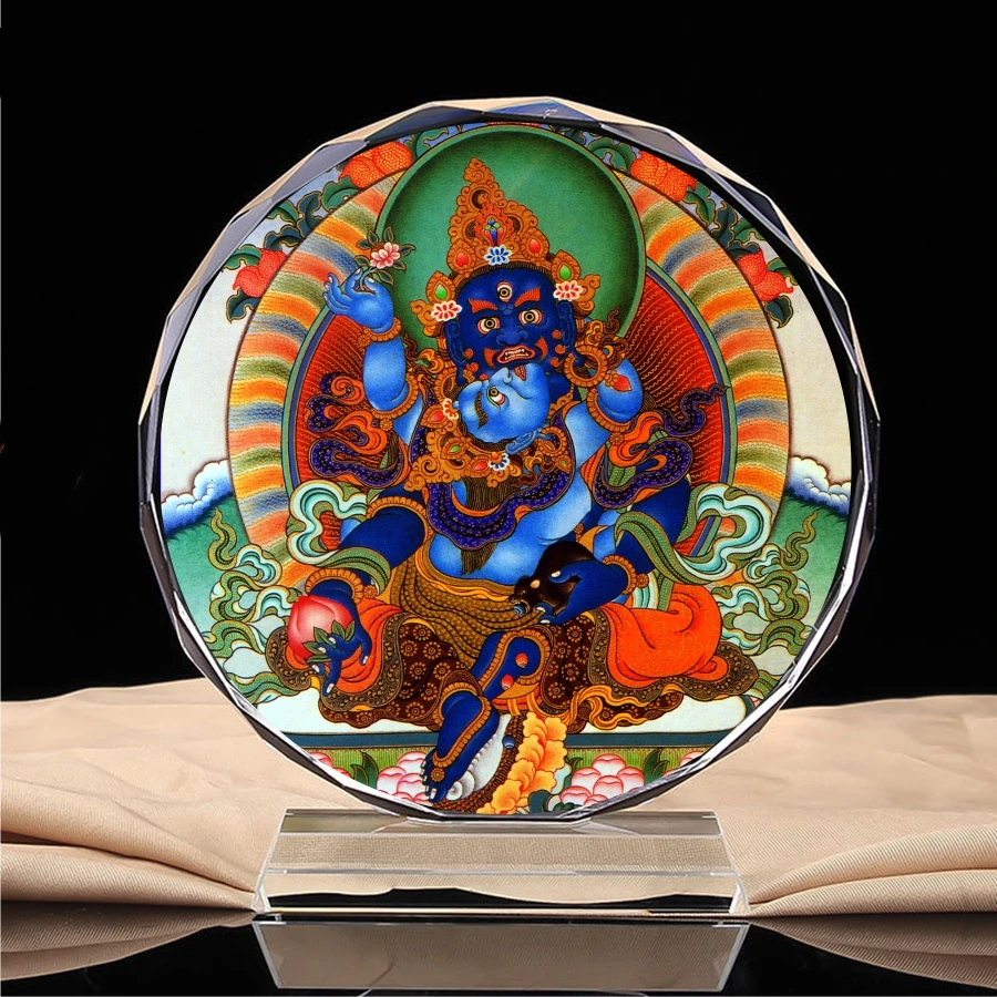 

Shu Sheng Bodhisattva, Tantric Dharma protector - Green God of wealth, Buddha portrait, home worship, crystal ornaments