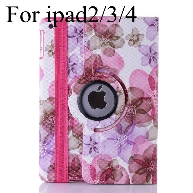 Pink For ipad 2 3 4 Новое поступление,, модный 360 Вращающийся чехол из искусственной кожи для девочки с цветочным узором для apple ipad2/3 ipad 4 ipad Air ipad 5, чехол для планшета - Цвет: Pink For ipad 2 3 4