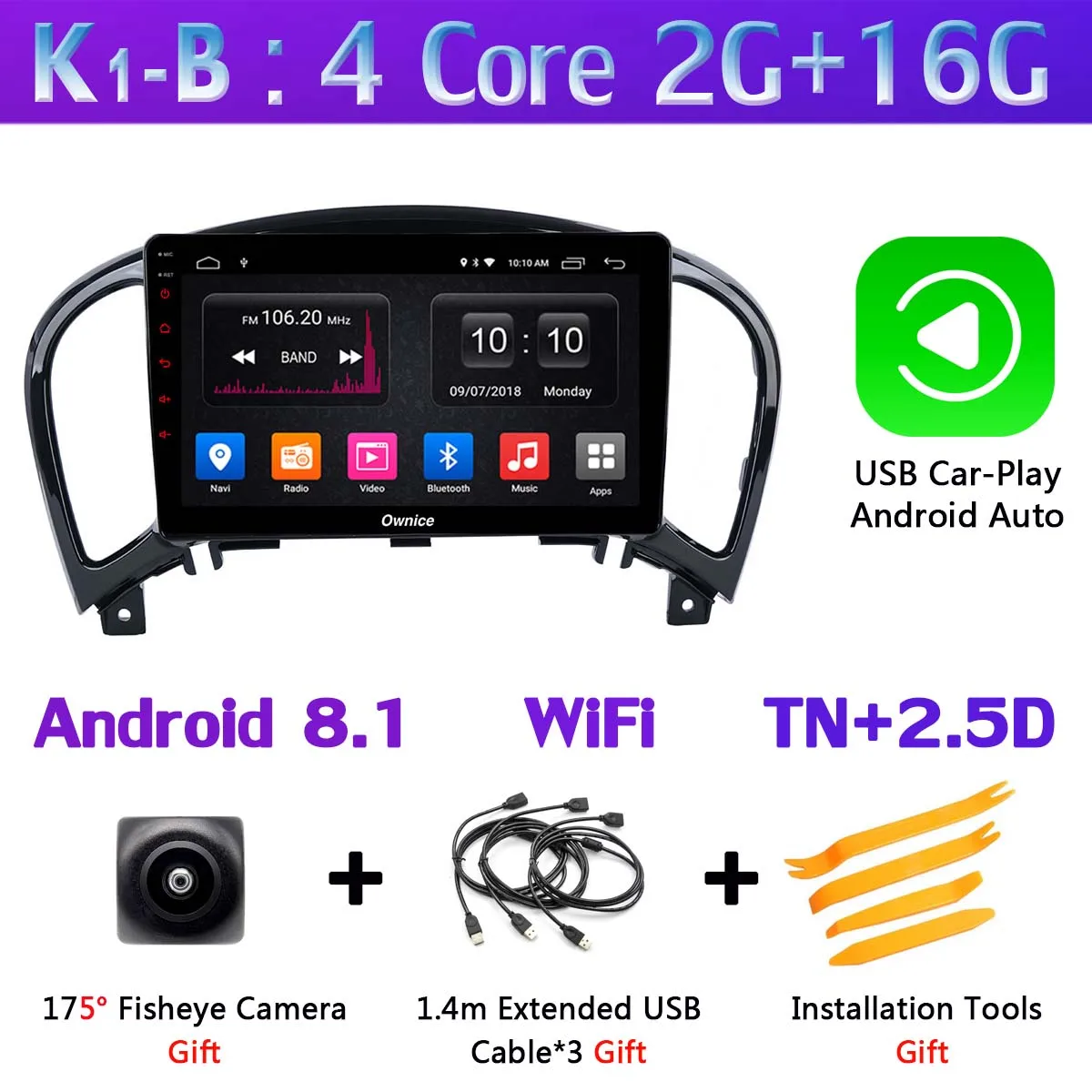 360 ° камера 8Core 4G+ 64G Android 9,0 Автомобильный мультимедийный радио для Nissan X Nissan Juke Infiniti esq gps навигация DSP SPDIF CarPlay - Цвет: K1-B-CarPlay