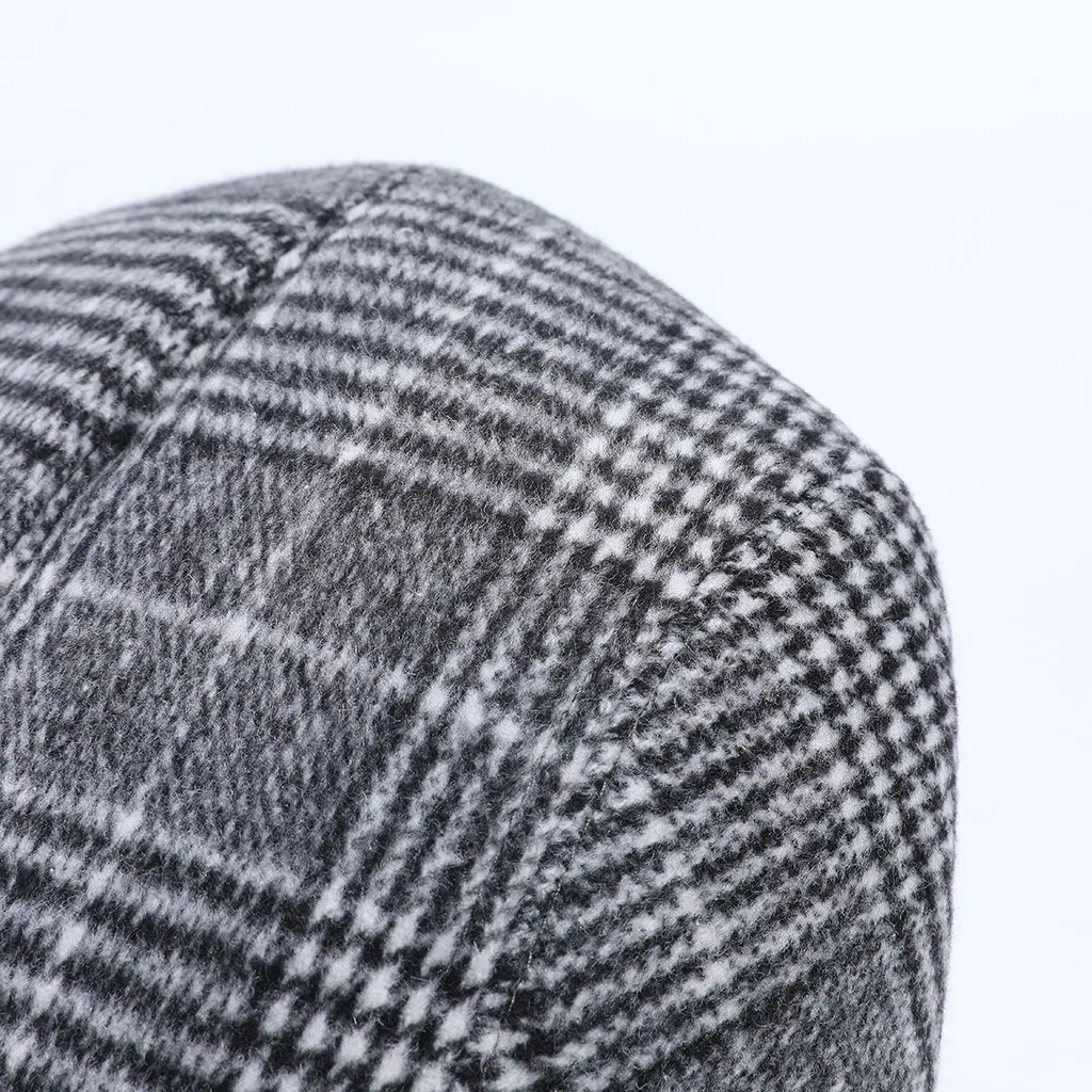 Мужские и женские мягкие клетчатые ретро черные белые серые шляпы в полоску повседневные дышащие зимние теплые удобные береты женские острые козырьки