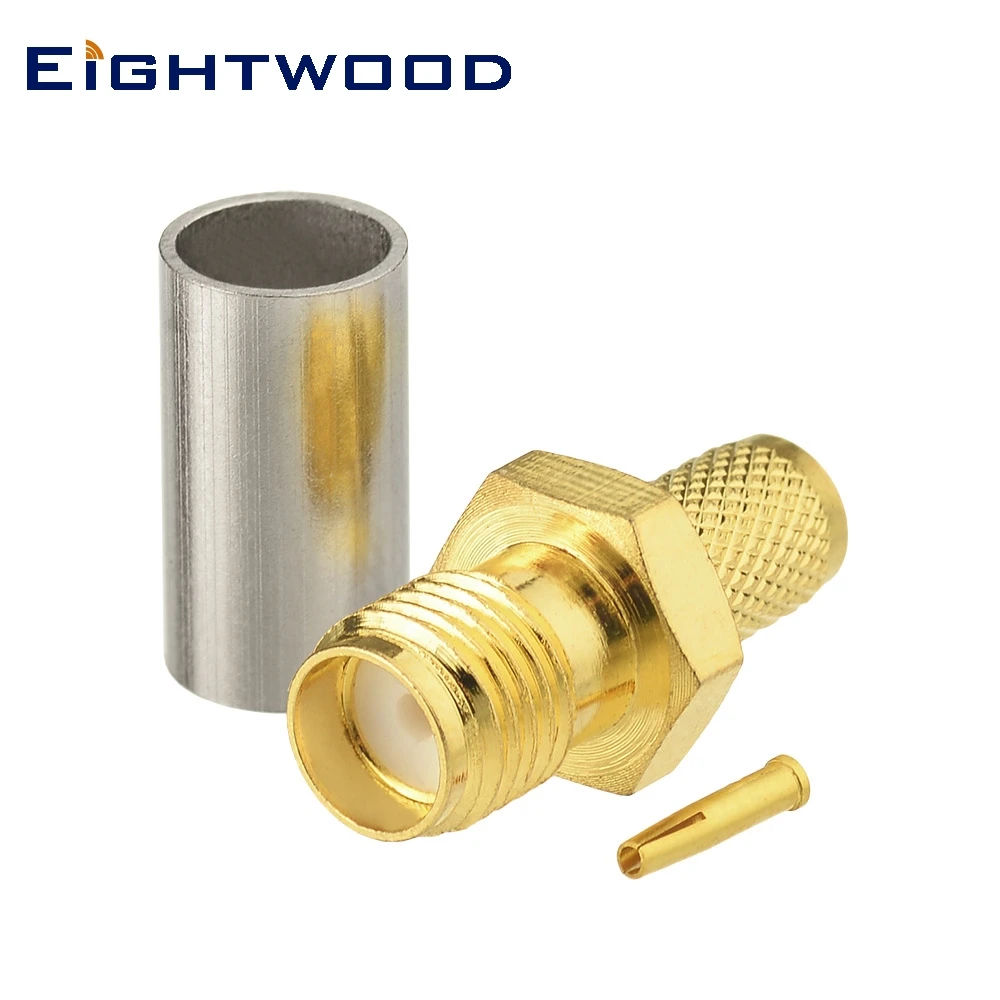 

Eightwood 5PCS SMA Jack Female RF Coaxial Connector Adapter Crimp LMR195 RG142 RG400 RG58 Cable for Antenna Telecom Base Station