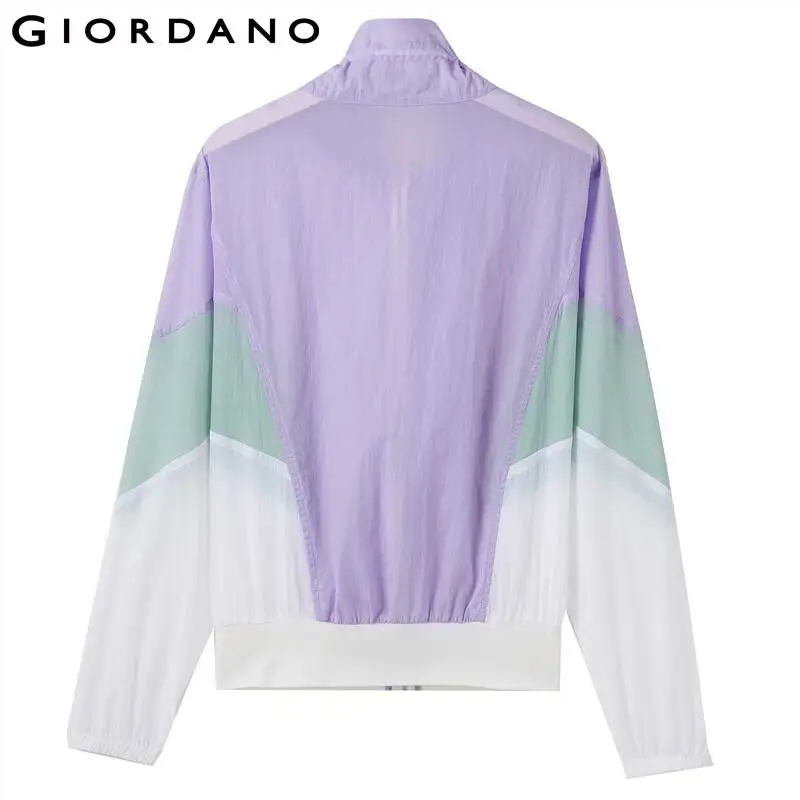 Giordano Женская куртка с воротником стойкой контрастные ветровки легкая