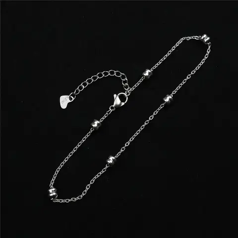Stainless Steel Anklet Simple  On Foot Ankle Bracelets For Women Men Leg Chain Jewelry Gifts 23.5cm - 22cm Long 1 PC