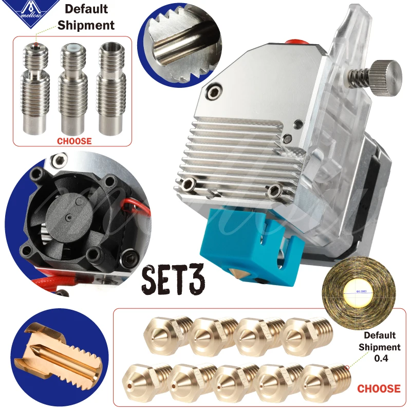 Mellow NF-BMG Aero V6 HOTEND комплект клон Titan Aero структура экструдер двойной привод BMG экструдер для Ender 3 CR10 Prusa I3 MK3S