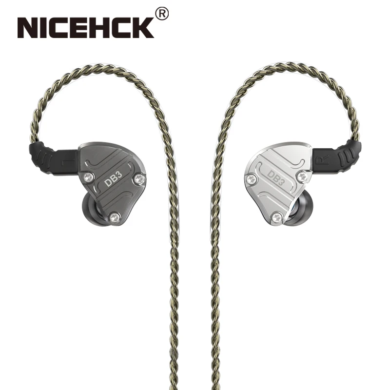 NICEHCK DB3 In Ear Earphone 1BA+2DD Hybrid 3 Drivers DJ Monitor Running Sport Earphone HIFI Headset Metal Earbud IEM NICEHCK NX7